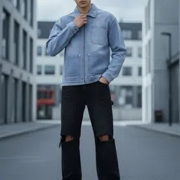 glitchez Relaxed Fit Denim Jacket image 4