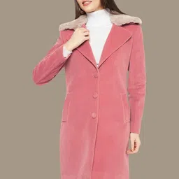 ROADSTER Women Pink Solid Winter Coat-picture-13