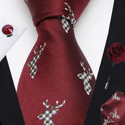 AXLON Men Accessory Gift Set Of Tie, Cufflinks, Pocket Square image 3