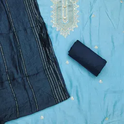MANVAA Embellished Unstitched Dress Material image 3