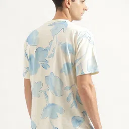 United Colors of Benetton Men Floral Printed Round Neck Cotton T-shirt image 4