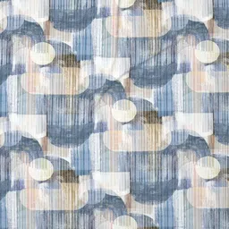 DDecor Blue & Cream-Coloured Striped 145TC Cotton Double King Bedsheet Set 2.74 m x 2.74 m image 2