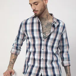 VASTRADO Men Classic Slim Fit Checked Casual Shirt-image-38