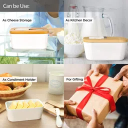 umai Ceramic Butter Dish With Lid & Knife Butter Dish Serving Set image 5