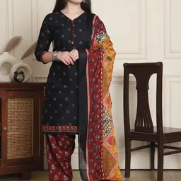 KALINI Floral Printed V-Neck Straight Kurta With Patiala & Dupatta-picture-12