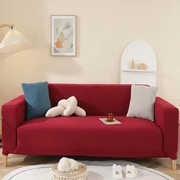 HOUSE OF QUIRK Four Seater Polar Fleece 220 GSM FabricFlexible Stretch Sofa Cover-picture-21