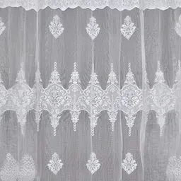 BIGGER FISH White Floral Sheer Window Curtain image 2