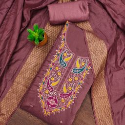 Panzora Paisley Embroidered Sequinned Unstitched Dress Material-picture-44