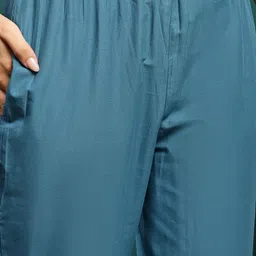 BANDIA Floral Printed Gotta Patti Pure Cotton Anarkali Kurta with Trousers & Dupatta image 3