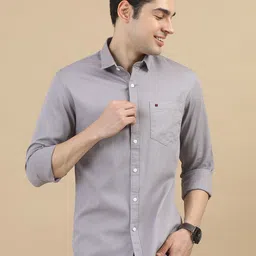 COOL COLORS Slim Fit Spread Collar Cotton Casual Shirt image 3