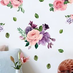 INDIAN ROYALS Pink & Purple Tropical Palm Leaf Plants Self Adhesive Wall Sticker-picture-18