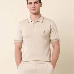 U.S. Polo Assn. Brand Logo Printed Polo Collar Cotton Slim Fit T-shirt-picture-41