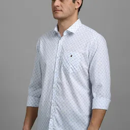 Louis Philippe Men Spread Collar Geometric Printed Cotton Casual Shirt image 4