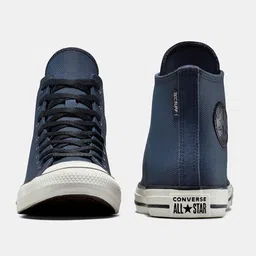 Converse Unisex Textured Leather Contrast Sole Mid-Top Sneakers image 2