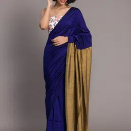 HERE&NOW Pure Cotton Saree With Blouse Piece-picture-12