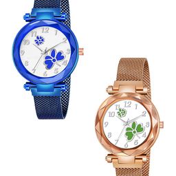 CSAMON Women Set of 2 Printed Analogue Watch GR_379 Blue 315 Blue 379 Rose Gold Green Dial-picture-24