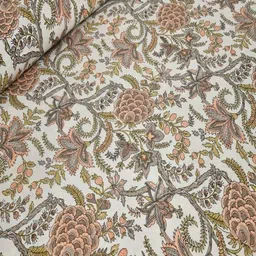 JAIPUR FABRIC Off White Floral 180 TC King Bedsheet with 2 Pillow Covers image 3