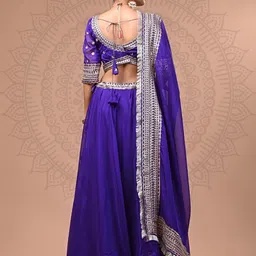 Futra Gabha Embroidered Sequinned Semi-Stitched Lehenga & Unstitched Blouse With Dupatta image 4