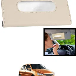 maties Universal Leatherite Rectangle Beige Tissue Box For Car/office/Home-149 Vehicle Tissue Dispenser-picture-14