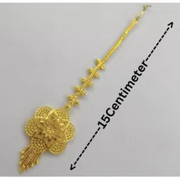 Mansi Jewl Point Gold-Plated Floral Design Maang Tikka-picture-12