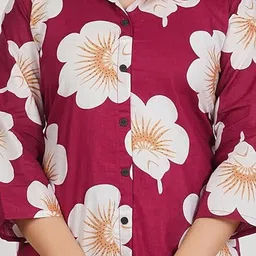 YUVVIK Floral Printed Pure Cotton Kurta with Trousers image 3