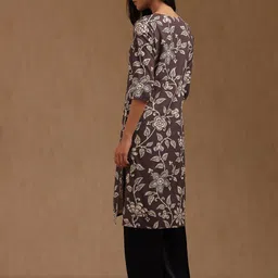 Soch Floral Printed Sequinned Straight Kurta image 3