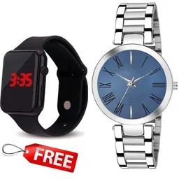 WATCHSTAR Women Dial & Stainless Steel Straps Analogue Watch TN Blue2& LED-V -V1-picture-18