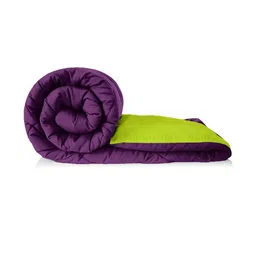 Myntra Elegant Homes Purple & Green Microfiber 210 GSM Double Bed Comforter image 5