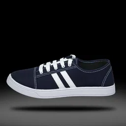 Spotwalk Men Striped Canvas Regular Sneakers image 4