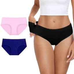 Diving Deep Women Pack of 3 Cotton Assorted Hipster Briefs-image-96
