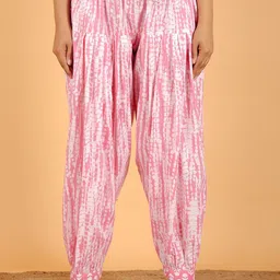 Aramya Women Printed Tie and Dye Loose Fit Cotton Salwar-image-79