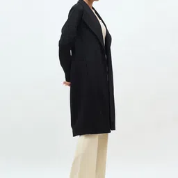 SALT ATTIRE Women Shawl Collar Single-Breasted Knee Length Overcoat image 2