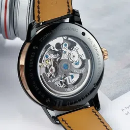 oblvlo Men Dial & Leather Straps Analogue Multi Function Automatic Motion Powered Watch VM-BBSB-1 image 4