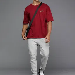 HRX by Hrithik Roshan Men Printed Pure Cotton Applique T-shirt image 4