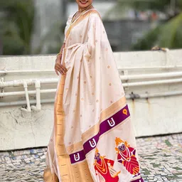 ELITE WEAVES Ethnic Motifs Zari Paithani Saree image 3