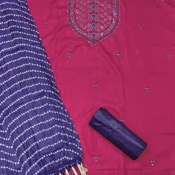 Pink Cotton Sequin Work Dress Material for Women with Dupatta Kalini-image-61