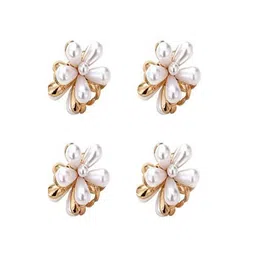 Lyphy Women Set of 4 Pearls Mini Hair Claw Clip-picture-11