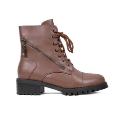 Ronnie Grey Women Block-Heeled Biker Boots image 4