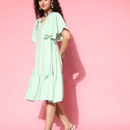 BAESD Women Embroidered V-Neck Wrap Dress image 3