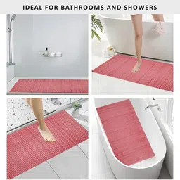 Kuber Industries Red 110 GSM Anti-Skid Bath Rug image 4