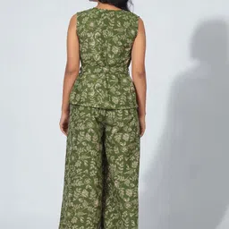 Murcia Floral Printed V Neck Top With Palazzo Co-Ords image 2