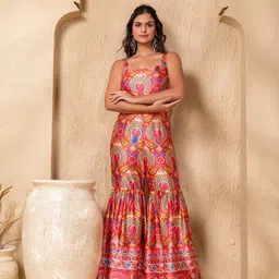 MABISH by Sonal Jain Printed Bell Bottom Flare Basic Jumpsuit image 5