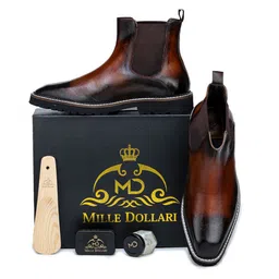 MILLE DOLLARI Men Casual Block-Heeled Chelsea Boots image 3