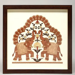 Exotic India Brown & Beige Wooden Carved Wall Art - 12 In-image-92