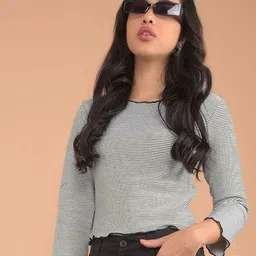 Crimsoune Club Women Striped Cotton Crop Top-picture-35