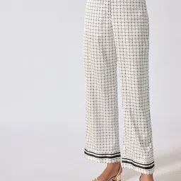 The Label Life Women Polka Dot Printed Straight Fit High-Rise Trousers-image-53