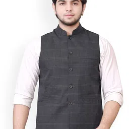 BuaGi Collection Mandarin Collar Woven Nehru Jackets-picture-15