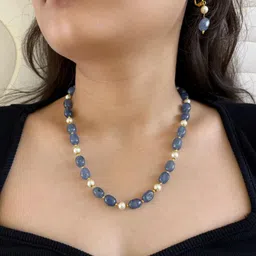 gehna by  beadazzled Gehna By Beadazzled Gold-Plated Artificial Beaded Necklace and Earrings-picture-18