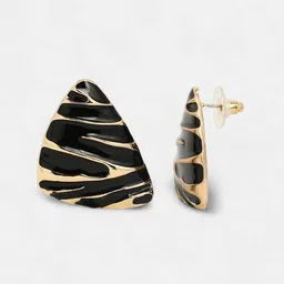 SOHI Gold Plated Contemporary The Trinity Studs image 4
