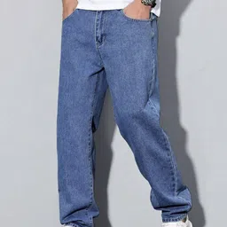 RAGZO Men Relaxed Fit Mid-Rise Light Fade Stretchable Jeans-picture-17